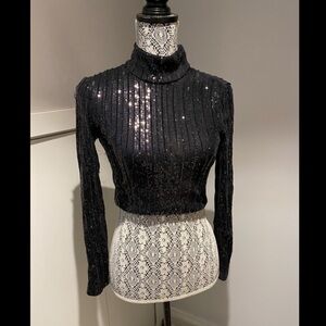 ZARA sequin crop top XS open-back*READ description